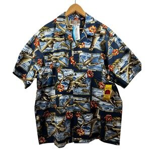 Kalaheo‎ WWII Warbird Hawaiian Shirt Men XXL Made in Hawaii NWT Heritage Top